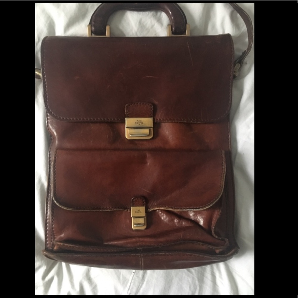 Brown leather shoulder bag from The Bridge